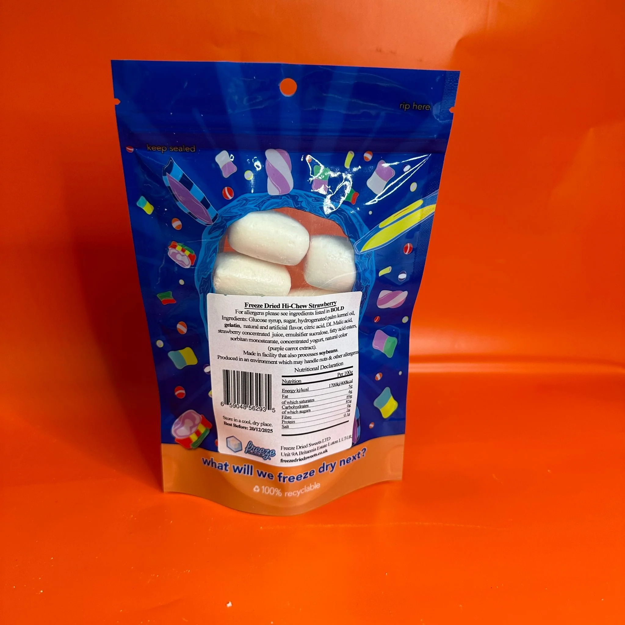 Bye Chews Strawberry 6 Pieces - Freeze Dried Sweets | Gluten-Free - Image 4