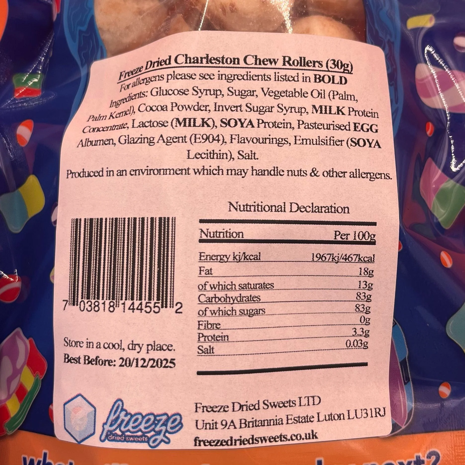 Charleston Chew Rollers  30g - Imported directly from USA - Freeze Dried Sweets - Image 3