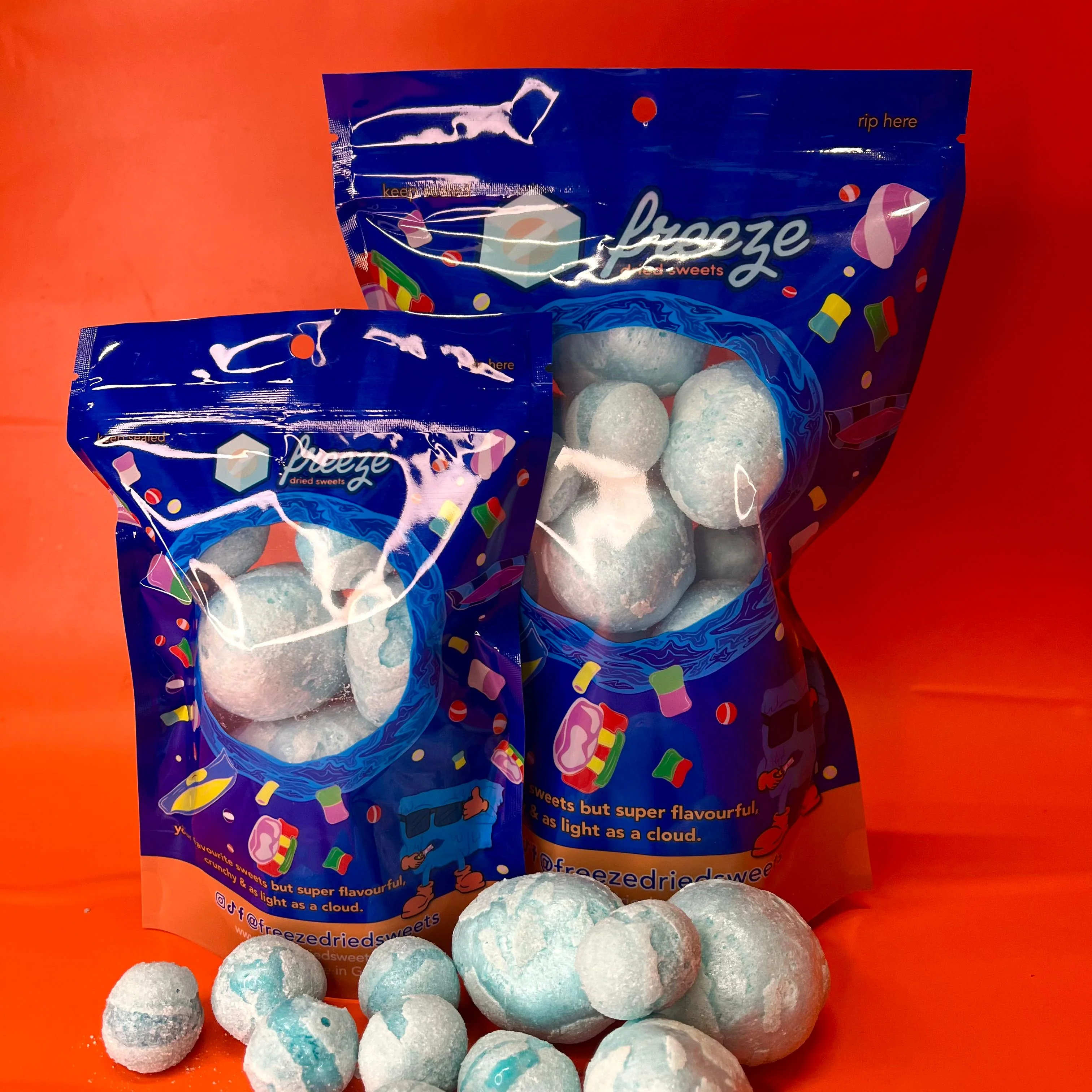 Dr. Sour Powder Balls Sour Blueberry 50g - Freeze Dried Sweets - Vegetarian & Halal, Gluten-Free - Image 2