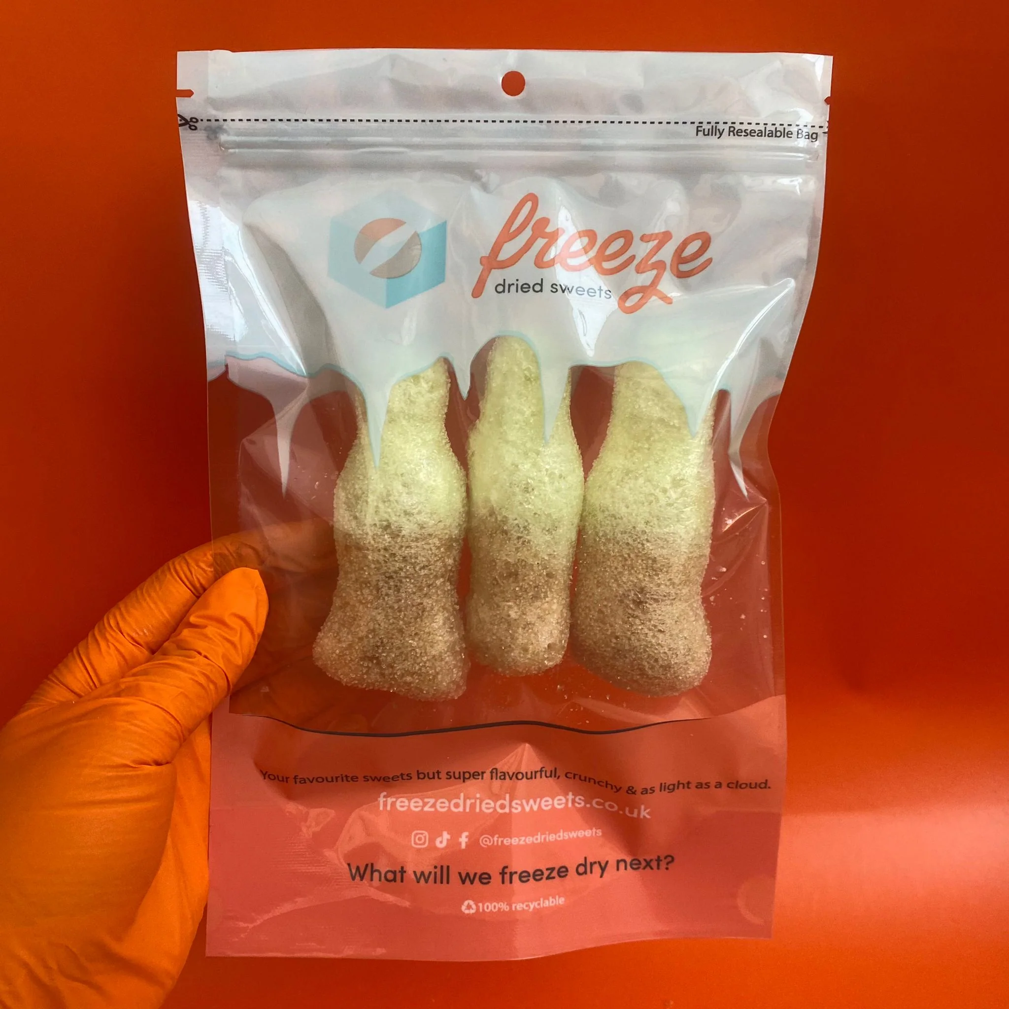 Fizzy Lime Cola Bottles 1 Piece - Freeze Dried Sweets - Image 6