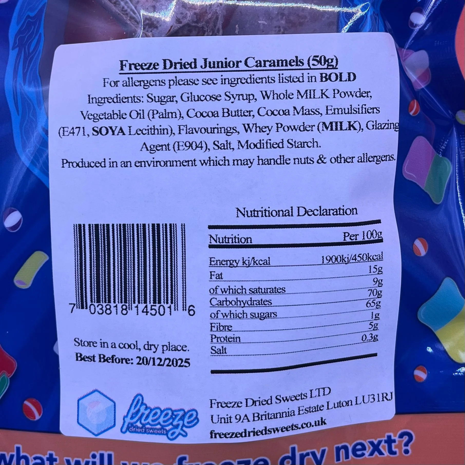 Junior Caramels 50g - Freeze Dried Sweets - Image 3