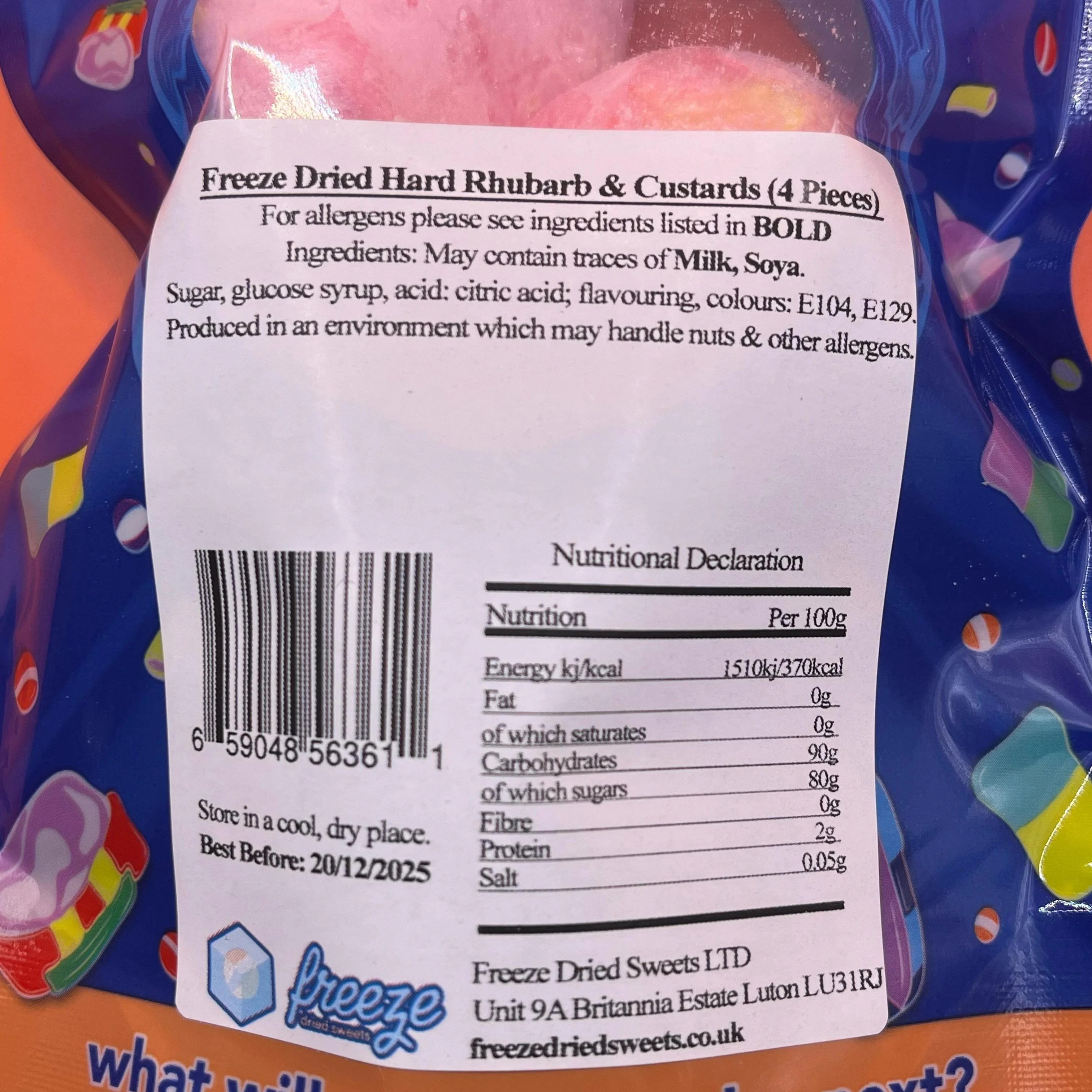 Hard Rhubarb and Custards 4 Pieces  - Freeze Dried Sweets - Image 3