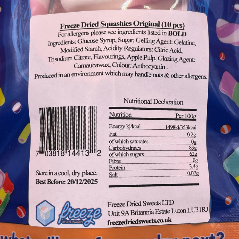 Squashies Original x 10 - Freeze Dried Sweets - Image 3