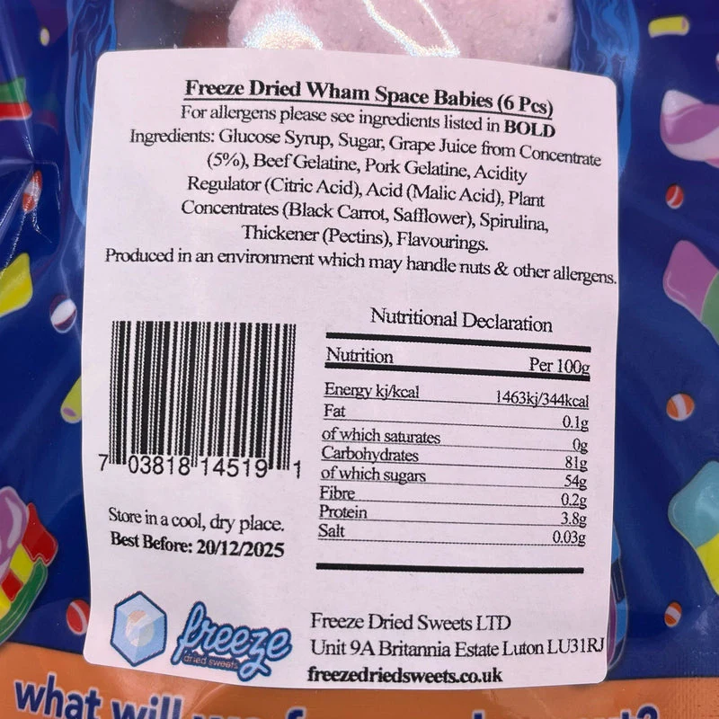 Wham Space Babies 6 Pieces - Freeze Dried Sweets - Image 3